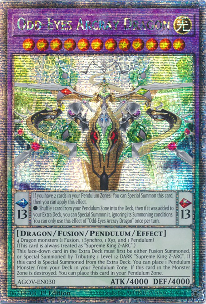 Odd-Eyes Arcray Dragon (Quarter Century Secret Rare) [AGOV-EN030] Quarter Century Secret Rare | Gaming Infinity