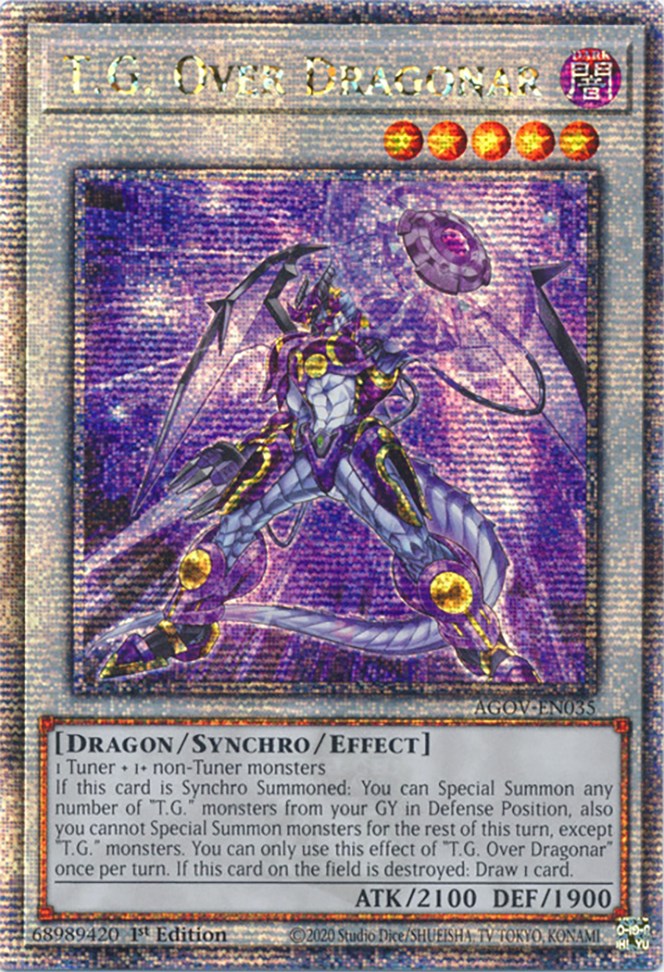 T.G. Over Dragonar (Quarter Century Secret Rare) [AGOV-EN035] Quarter Century Secret Rare | Gaming Infinity