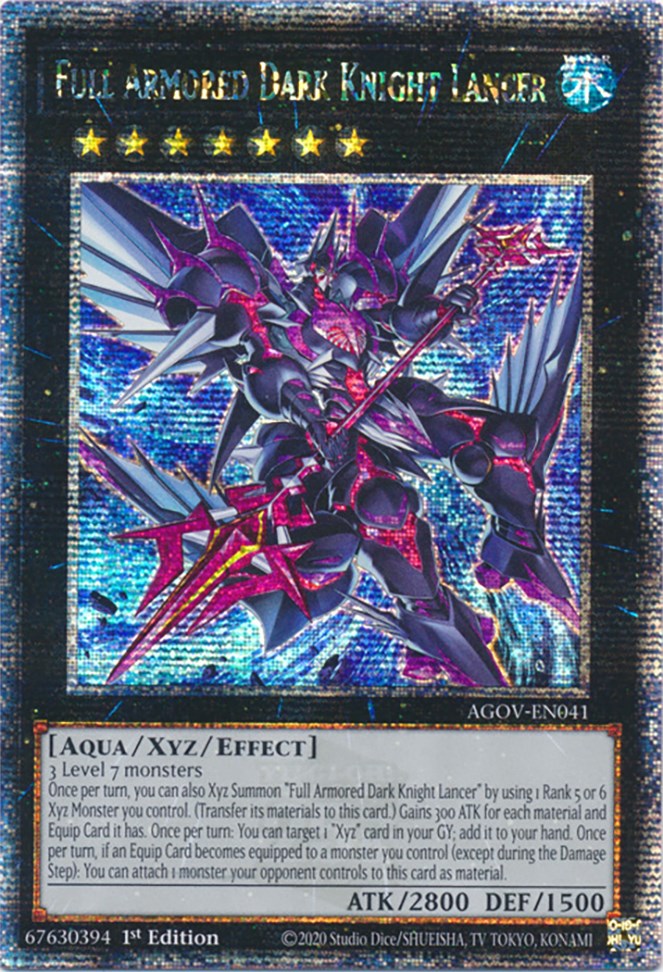Full Armored Dark Knight Lancer (Quarter Century Secret Rare) [AGOV-EN041] Quarter Century Secret Rare | Gaming Infinity