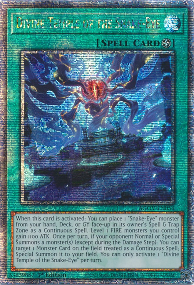 Divine Temple of the Snake-Eye (Quarter Century Secret Rare) [AGOV-EN056] Quarter Century Secret Rare | Gaming Infinity