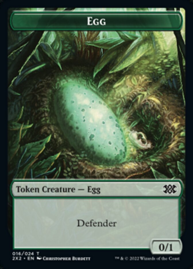 Egg // Phyrexian Golem Double-sided Token [Double Masters 2022 Tokens] | Gaming Infinity