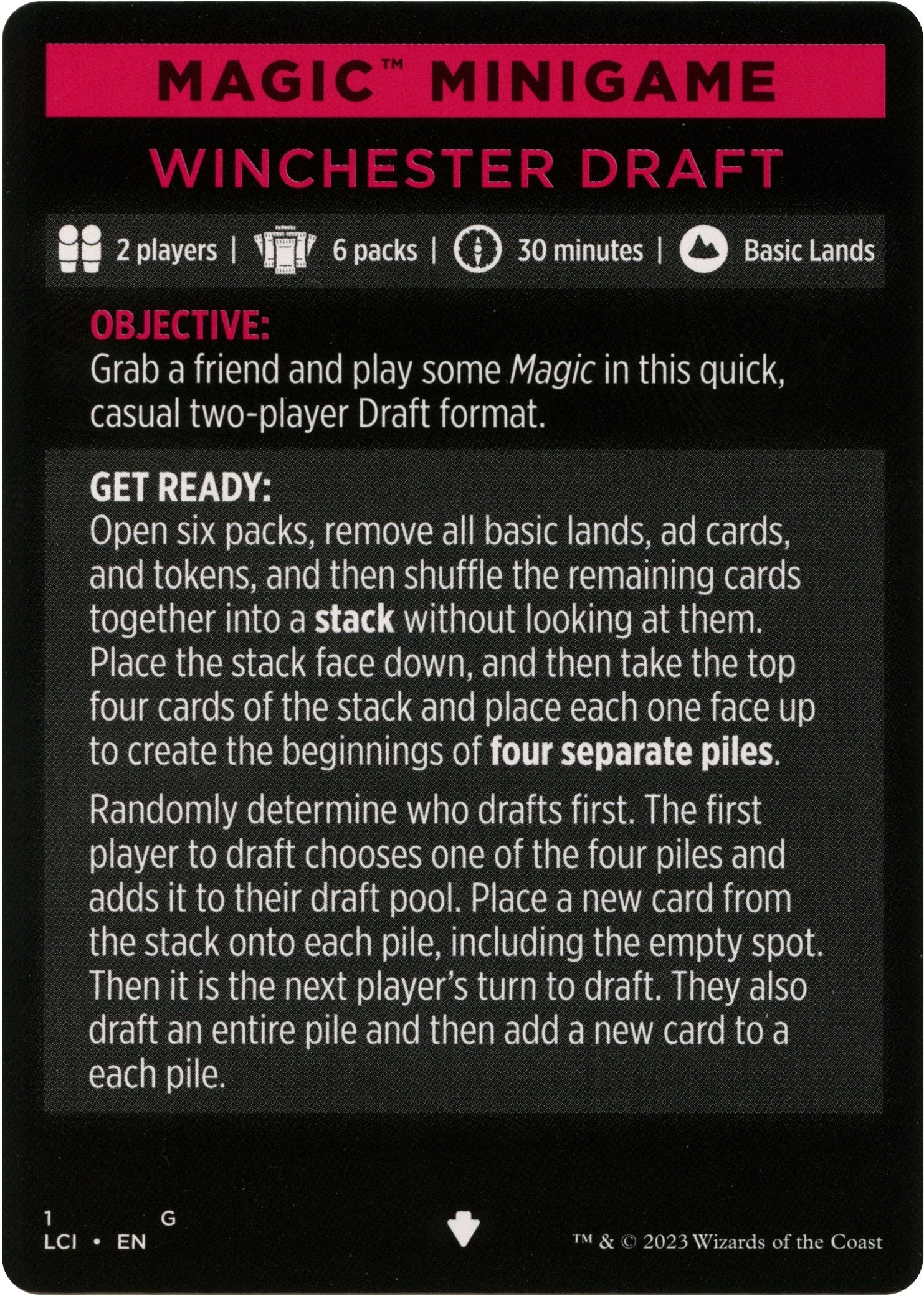 Winchester Draft (Magic Minigame) [The Lost Caverns of Ixalan Minigame] | Gaming Infinity