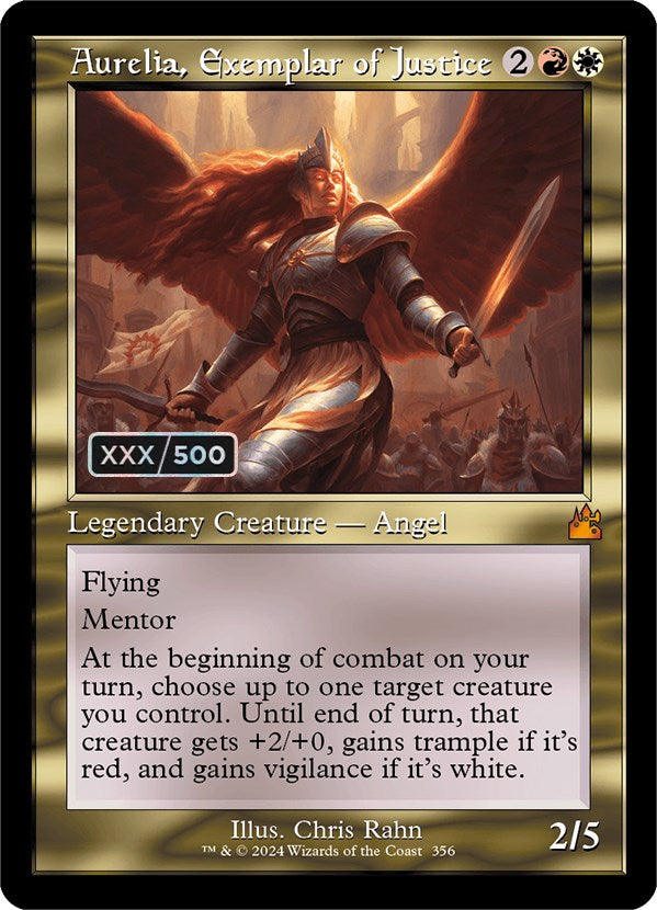 Aurelia, Exemplar of Justice (Retro) (Serialized) [Ravnica Remastered] | Gaming Infinity