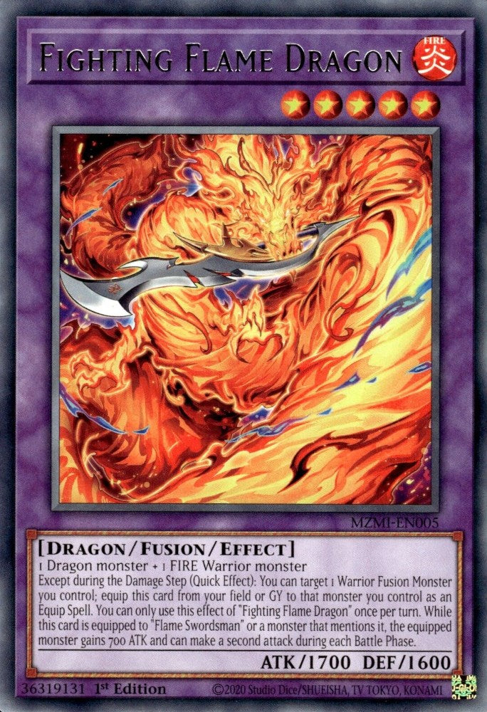 Fighting Flame Dragon [MZMI-EN005] Rare | Gaming Infinity