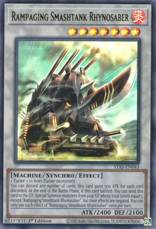 Rampaging Smashtank Rhynosaber [STAS-EN043] Ultra Rare | Gaming Infinity