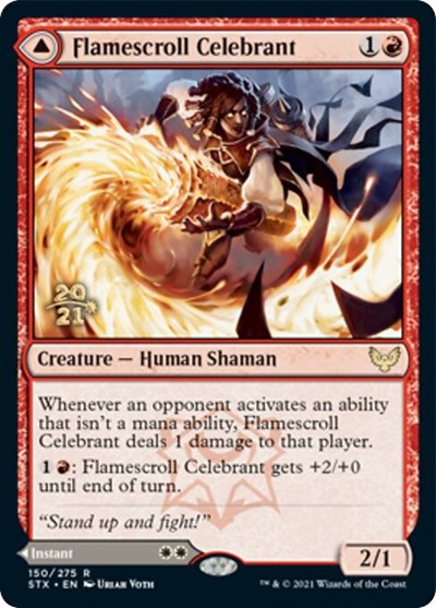 Flamescroll Celebrant // Revel in Silence [Strixhaven: School of Mages Prerelease Promos] | Gaming Infinity