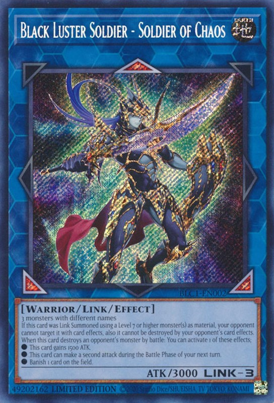 Black Luster Soldier - Soldier of Chaos [BLC1-EN002] Secret Rare | Gaming Infinity