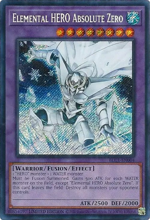 Elemental HERO Absolute Zero [BLC1-EN004] Secret Rare | Gaming Infinity