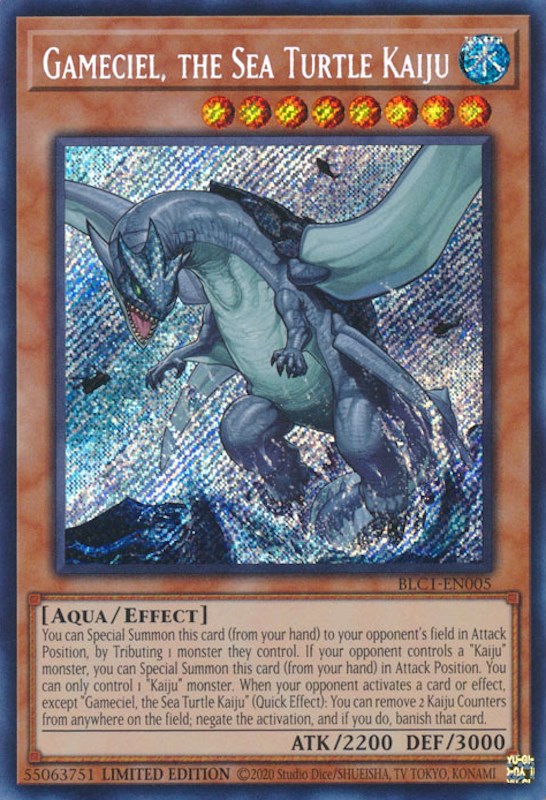 Gameciel, the Sea Turtle Kaiju [BLC1-EN005] Secret Rare | Gaming Infinity