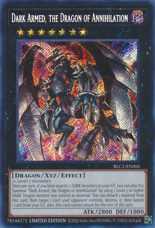 Dark Armed, the Dragon of Annihilation [BLC1-EN006] Secret Rare | Gaming Infinity