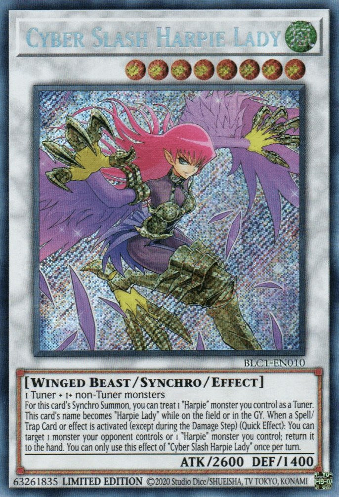 Cyber Slash Harpie Lady [BLC1-EN010] Secret Rare | Gaming Infinity