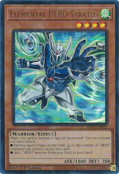 Elemental HERO Stratos (Alternate Art) [BLC1-EN022] Ultra Rare | Gaming Infinity