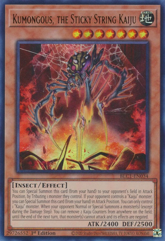 Kumongous, the Sticky String Kaiju [BLC1-EN034] Ultra Rare | Gaming Infinity