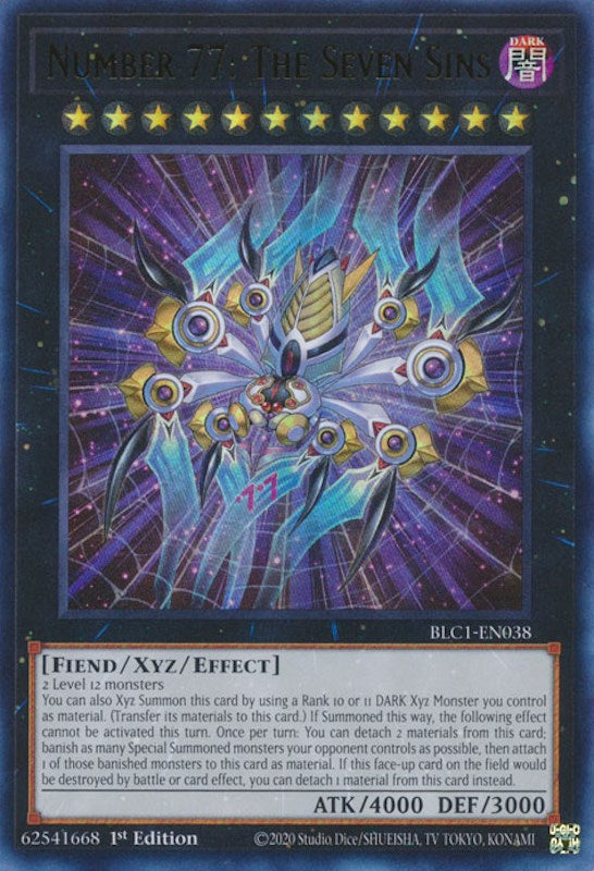 Number 77: The Seven Sins [BLC1-EN038] Ultra Rare | Gaming Infinity