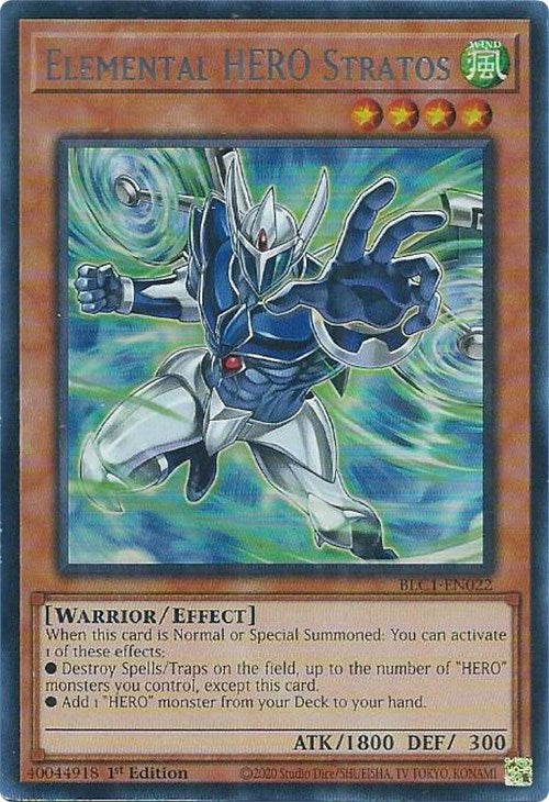 Elemental HERO Stratos (Alternate Art) (Silver) [BLC1-EN022] Ultra Rare | Gaming Infinity