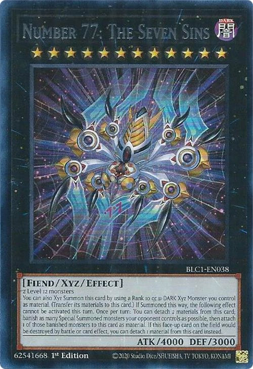 Number 77: The Seven Sins (Silver) [BLC1-EN038] Ultra Rare | Gaming Infinity