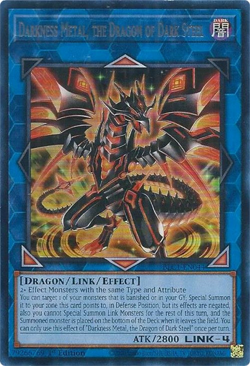 Darkness Metal, the Dragon of Dark Steel (Silver) [BLC1-EN044] Ultra Rare | Gaming Infinity