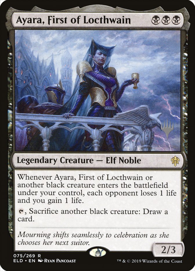 Ayara, First of Locthwain (Promo Pack) [Throne of Eldraine Promos] | Gaming Infinity