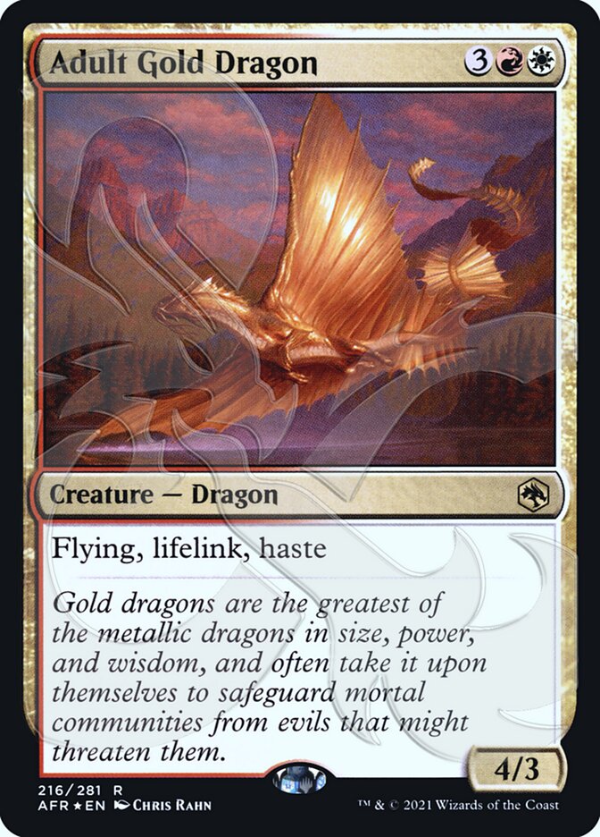 Adult Gold Dragon (Ampersand Promo) [Dungeons & Dragons: Adventures in the Forgotten Realms Promos] | Gaming Infinity