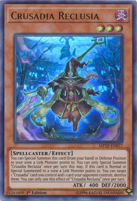 Crusadia Reclusia [MP19-EN077] Ultra Rare | Gaming Infinity