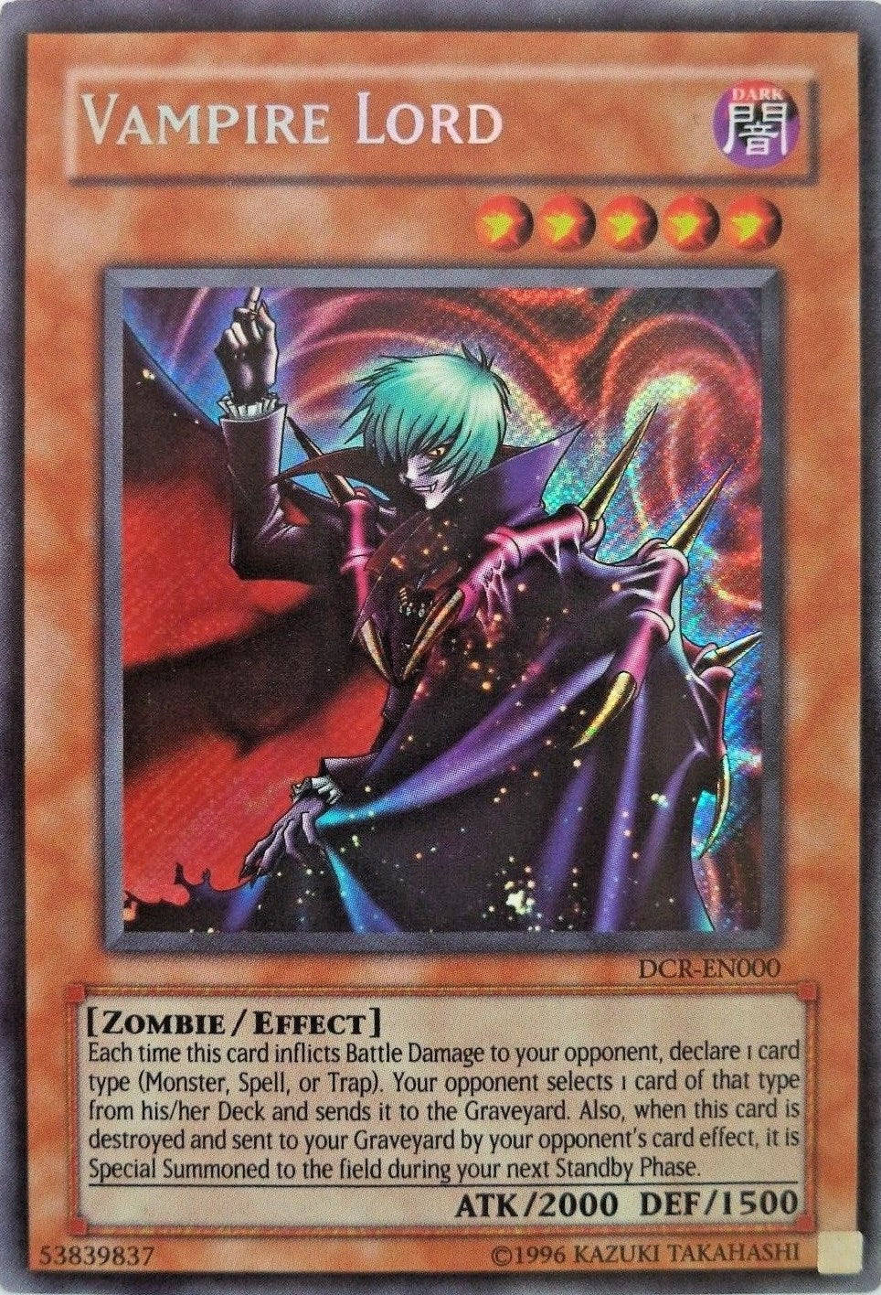 Vampire Lord [DCR-EN000] Secret Rare | Gaming Infinity