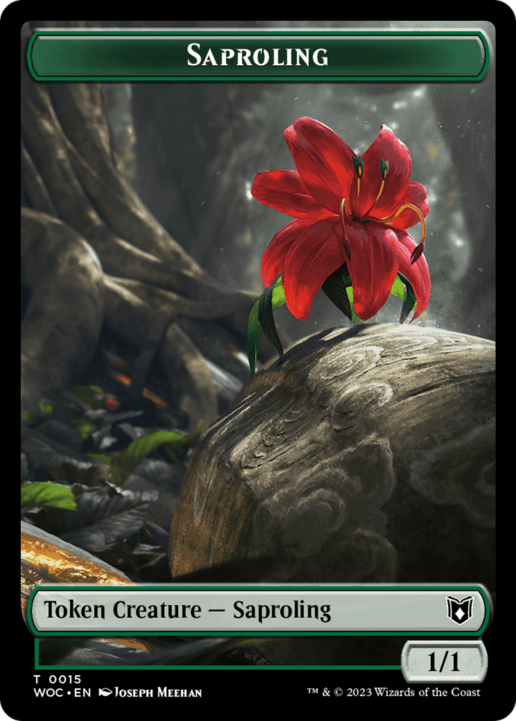 Faerie // Saproling Double-Sided Token [Wilds of Eldraine Commander Tokens] | Gaming Infinity