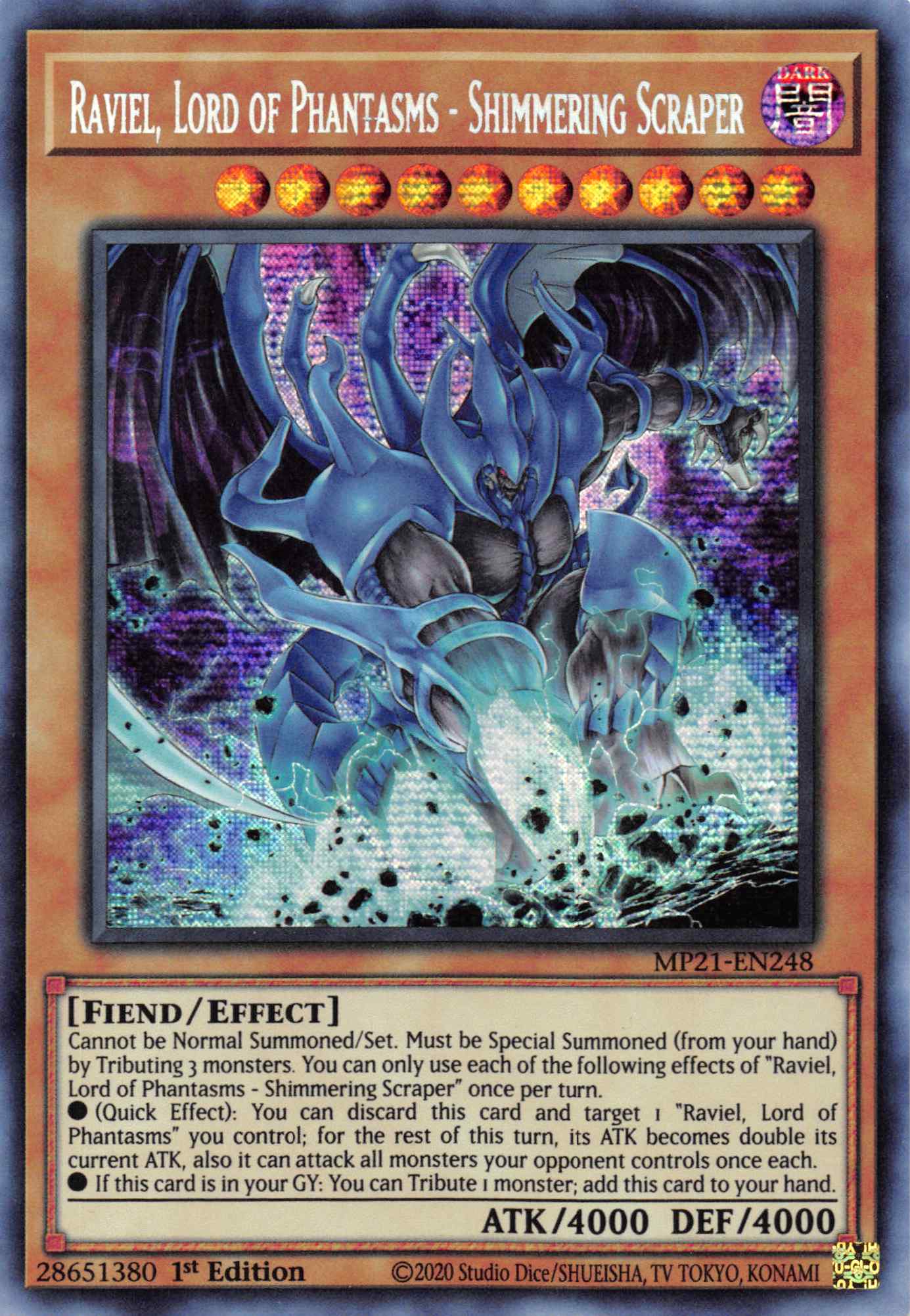 Raviel, Lord of Phantasms - Shimmering Scraper [MP21-EN248] Prismatic Secret Rare | Gaming Infinity