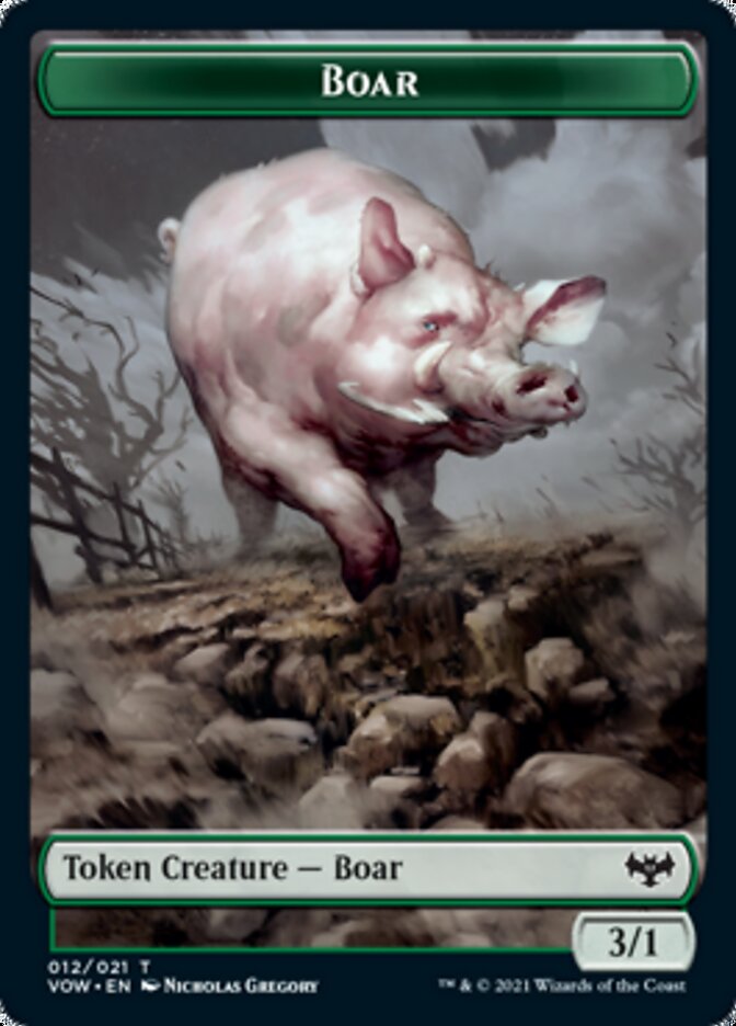 Boar Token [Innistrad: Crimson Vow Tokens] | Gaming Infinity