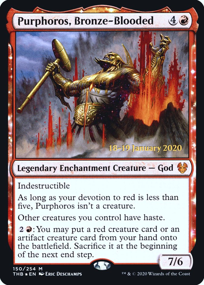 Purphoros, Bronze-Blooded [Theros Beyond Death Prerelease Promos] | Gaming Infinity