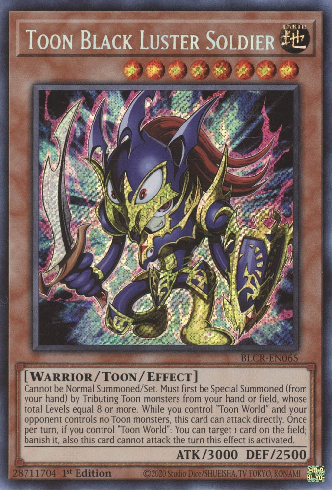 Toon Black Luster Soldier [BLCR-EN065] Secret Rare | Gaming Infinity