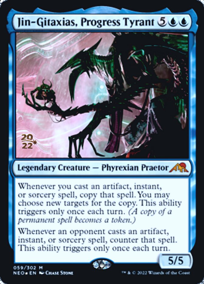 Jin-Gitaxias, Progress Tyrant [Kamigawa: Neon Dynasty Prerelease Promos] | Gaming Infinity