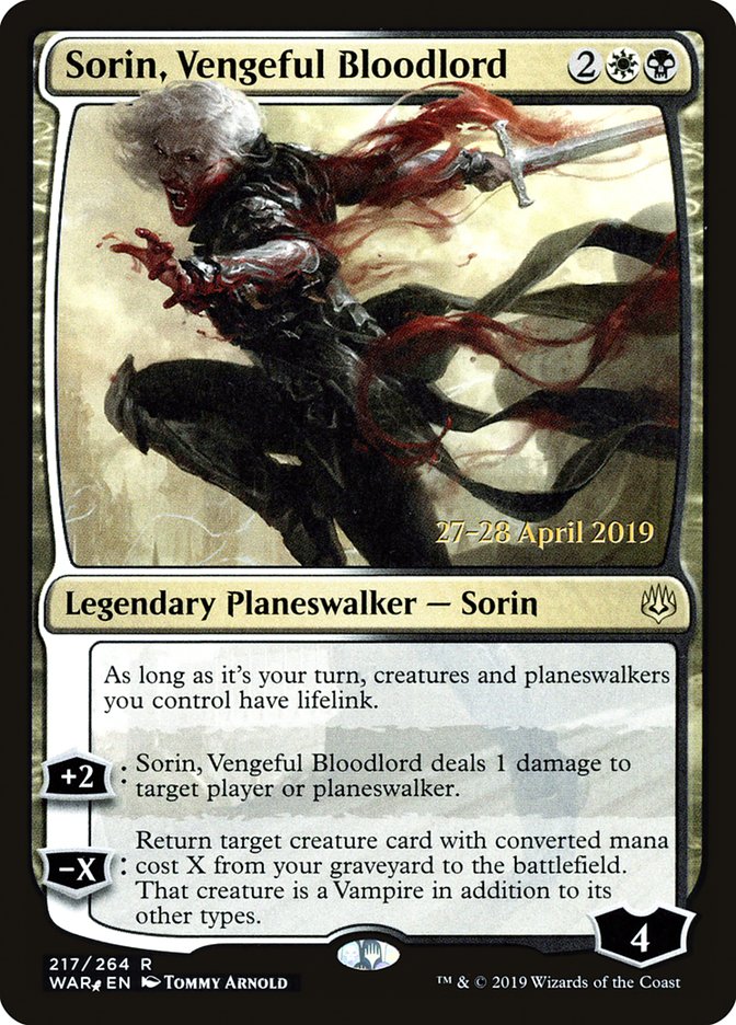 Sorin, Vengeful Bloodlord  [War of the Spark Prerelease Promos] | Gaming Infinity