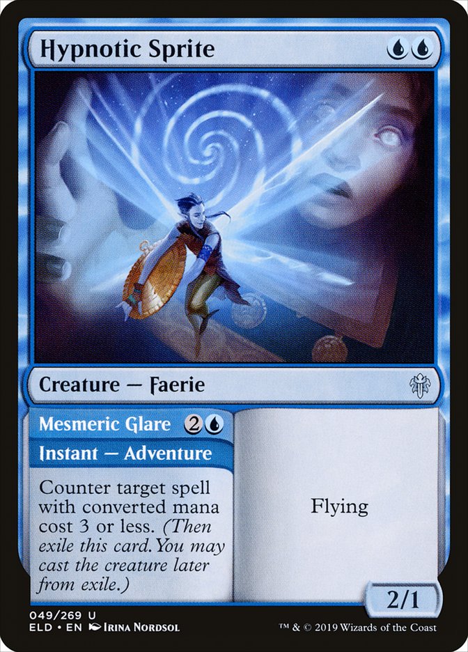 Hypnotic Sprite // Mesmeric Glare [Throne of Eldraine] | Gaming Infinity
