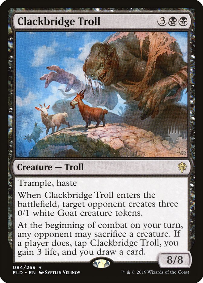 Clackbridge Troll (Promo Pack) [Throne of Eldraine Promos] | Gaming Infinity