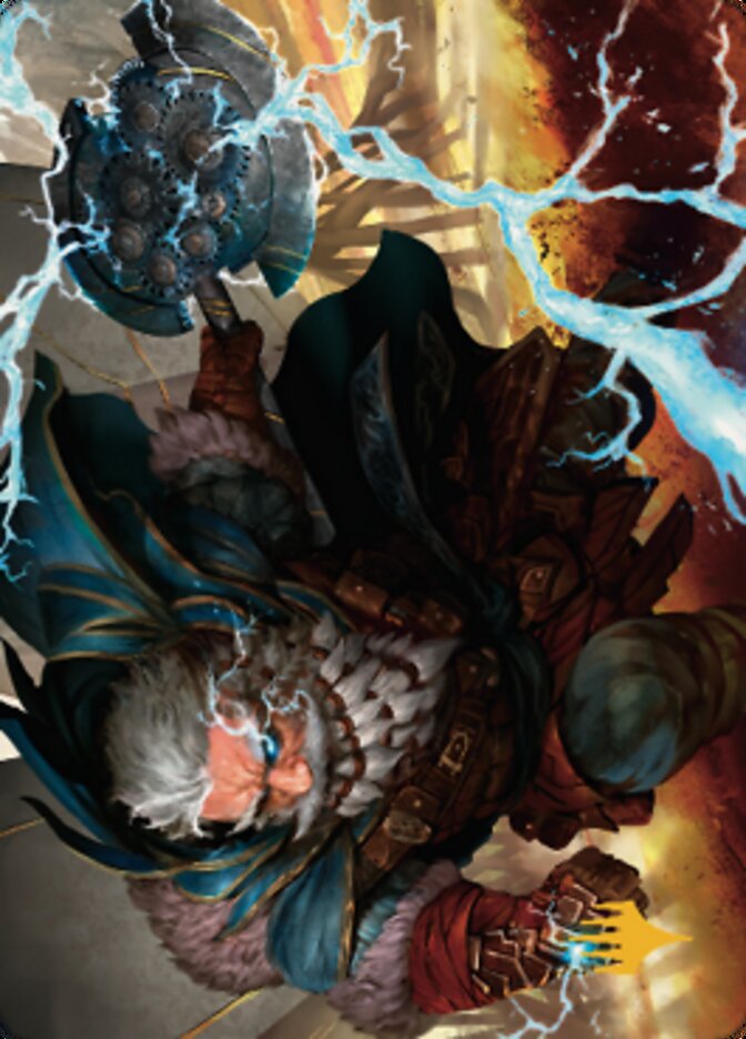 Electrostatic Infantry Art Card (Gold-Stamped Signature) [Dominaria United Art Series] | Gaming Infinity