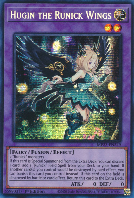 Hugin the Runick Wings [MP23-EN249] Prismatic Secret Rare | Gaming Infinity