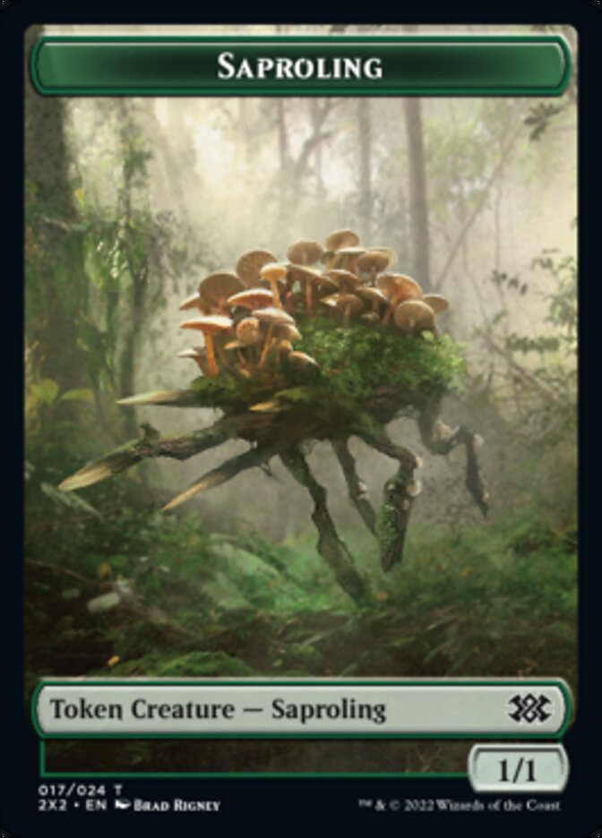 Saproling // Monk Double-sided Token [Double Masters 2022 Tokens] | Gaming Infinity