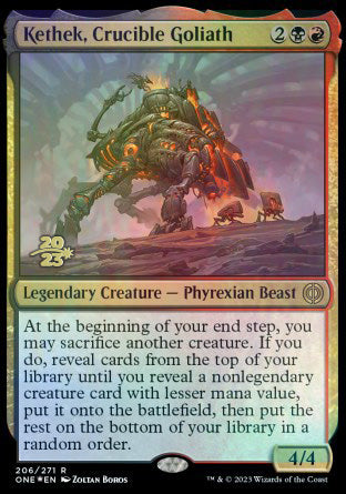 Kethek, Crucible Goliath [Phyrexia: All Will Be One Prerelease Promos] | Gaming Infinity