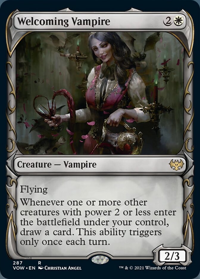 Welcoming Vampire (Showcase Fang Frame) [Innistrad: Crimson Vow] | Gaming Infinity