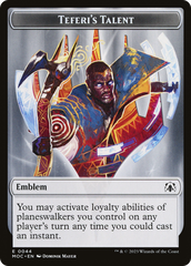 First Mate Ragavan // Teferi's Talent Emblem Double-Sided Token [March of the Machine Commander Tokens] | Gaming Infinity