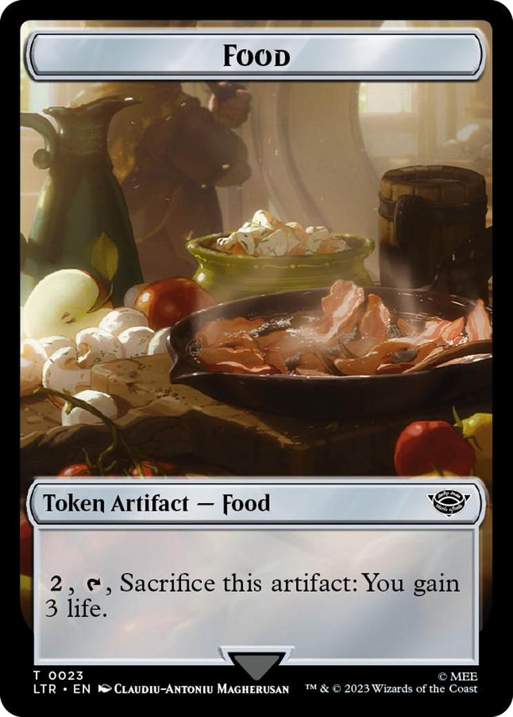 Smaug // Food (0023) Double-Sided Token (Surge Foil) [The Lord of the Rings: Tales of Middle-Earth Tokens] | Gaming Infinity