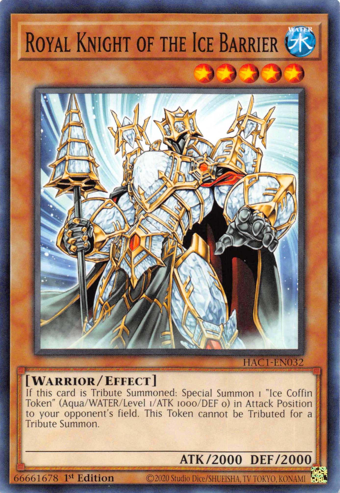 Royal Knight of the Ice Barrier [HAC1-EN032] Common | Gaming Infinity