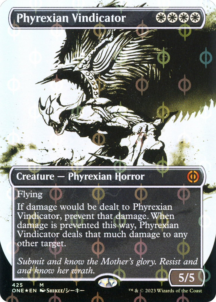 Phyrexian Vindicator (Borderless Ichor Step-and-Compleat Foil) [Phyrexia: All Will Be One] | Gaming Infinity