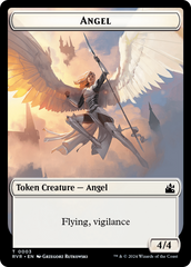 Elf Knight // Angel (0003) Double-Sided Token [Ravnica Remastered Tokens] | Gaming Infinity
