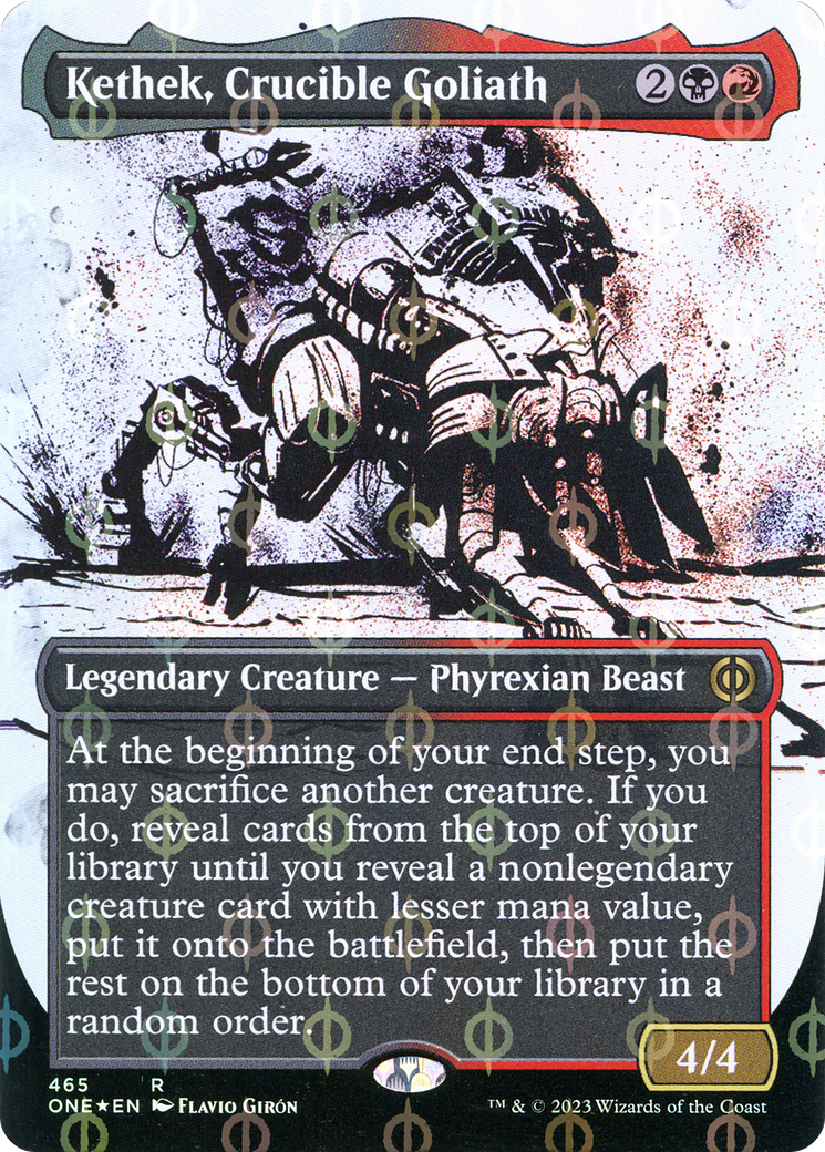 Kethek, Crucible Goliath (Borderless Ichor Step-and-Compleat Foil) [Phyrexia: All Will Be One] | Gaming Infinity