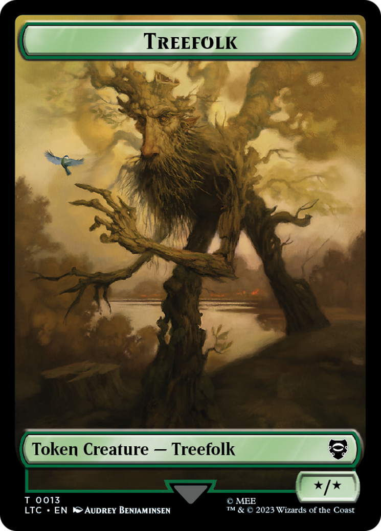 Beast // Treefolk Double Sided Token [The Lord of the Rings: Tales of Middle-Earth Commander Tokens] | Gaming Infinity