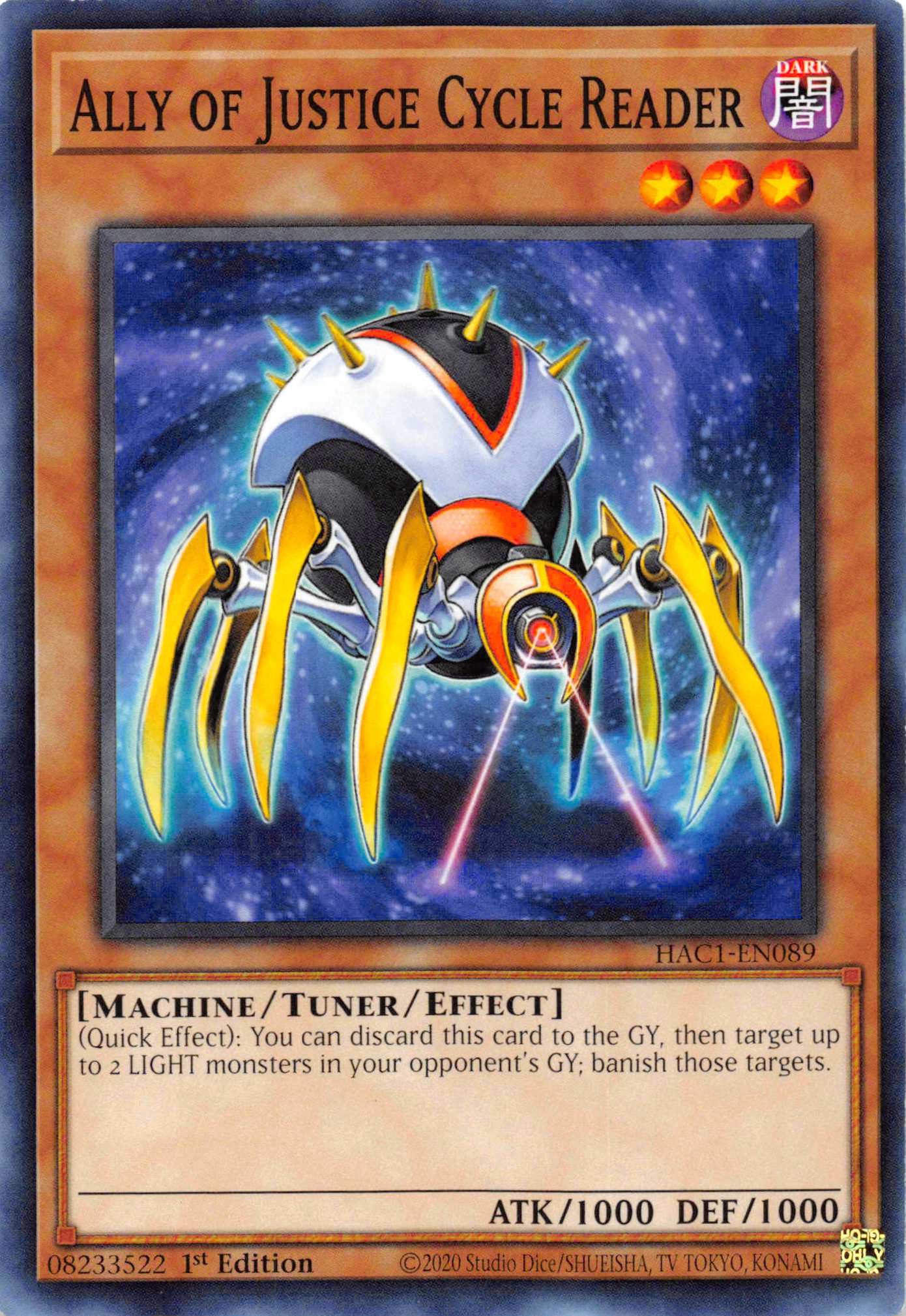 Ally of Justice Cycle Reader [HAC1-EN089] Common | Gaming Infinity