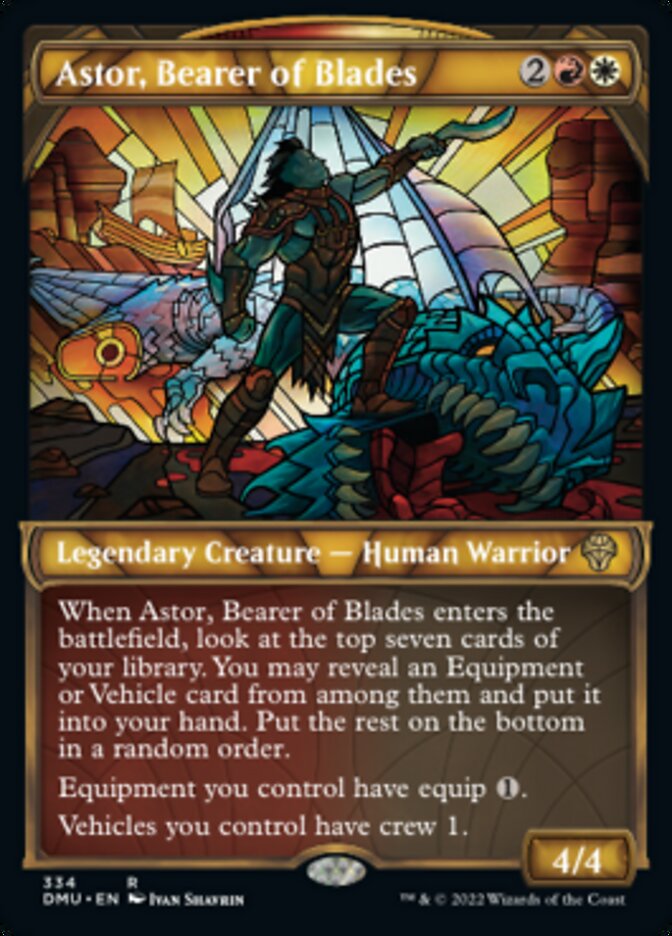Astor, Bearer of Blades (Showcase Textured) [Dominaria United] | Gaming Infinity