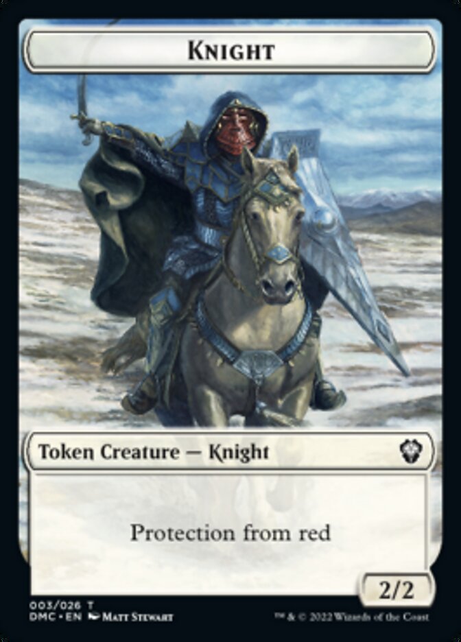 Zombie Knight // Knight Double-sided Token [Dominaria United Commander Tokens] | Gaming Infinity