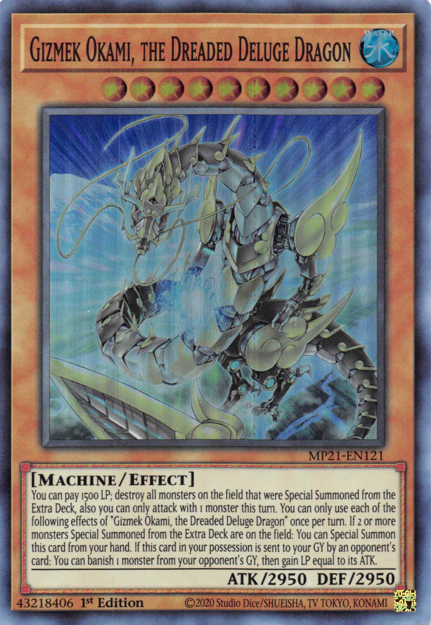 Gizmek Okami, the Dreaded Deluge Dragon [MP21-EN121] Super Rare | Gaming Infinity